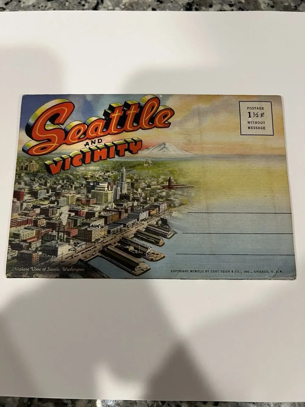 Vintage 40s Souvenir Seattle And Vicinity Fold Out Postcard Booklet